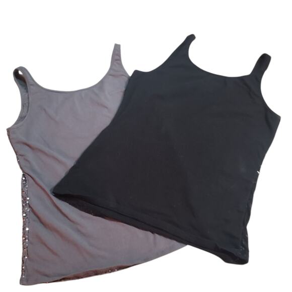 NY&C Sequin Tank Top Bundle – Black & Gray, Size S, Stretchy Glam - Picture 2 of 7